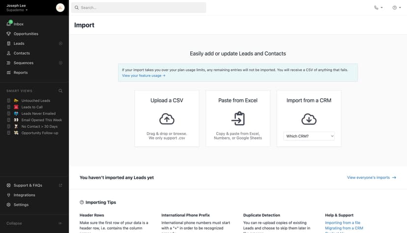 How to import leads and contacts on Close CRM