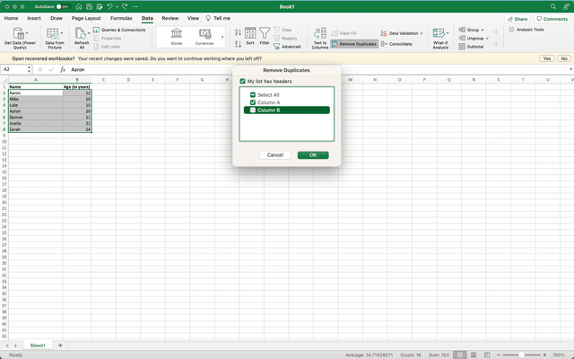 How to remove duplicates in Microsoft Excel